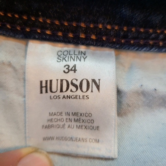 Hudson Jeans Men's Size 34 Collin Skinny Blue Stretch Denim 34x29 - Picture 4 of 13